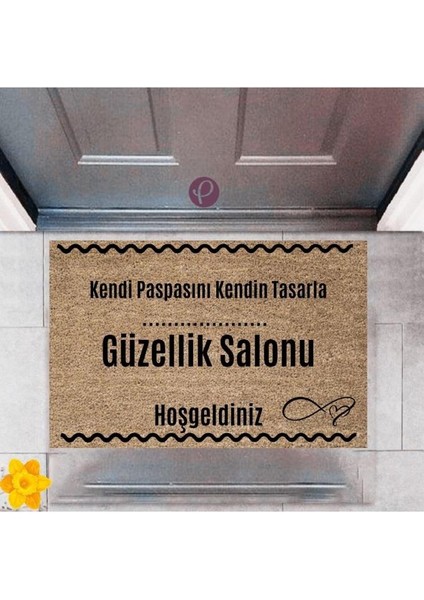 Kapı Önü Paspası Dekoratif Dijital Baskı Güzellik Salonu P-2556