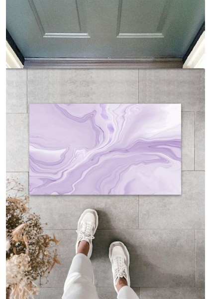 3D Baskı Özel Tasarım Modern Dalgalı Gri Kapı Paspası Dış Mekan Paspas