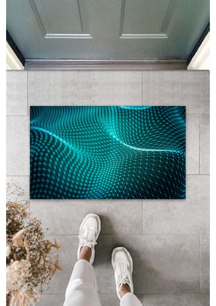 3D Baskı Özel Tasarım Turkuaz Kapı Paspası