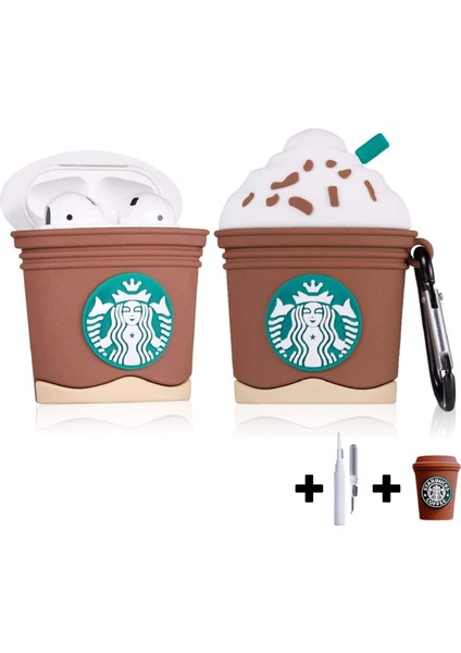 1. ve 2. Nesil Uyumlu Starbucks Kılıf, Starbucks Kablo Koruyucu ve 3'ü 1 Arada Kulaklık Temizleme Kalemi fiyatları