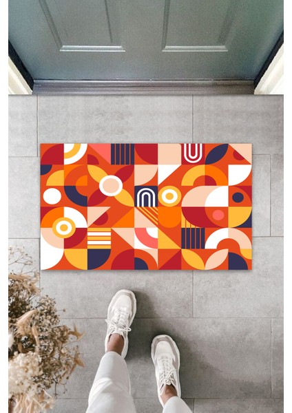 3D Baskı Özel Tasarım Modern Çizim Turuncu Kapı Paspası Dış Mekan Paspas