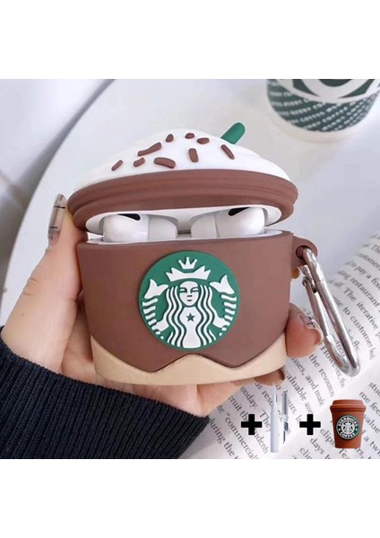 Pro Uyumlu Starbucks Kılıf, Starbucks Kablo Koruyucu ve 3'ü 1 Arada Kulaklık Temizleme Kalemi fiyatları