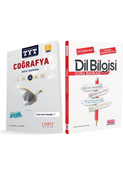 TYT Coğrafya ve Ankara Kitap Merkezi Yayınları Dil Bilgisi Soru Bankası Seti 2 Kitap