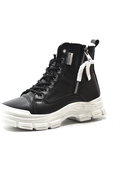 CNX.010 Siyah Fermuarlı Casual Kadın Sneaker