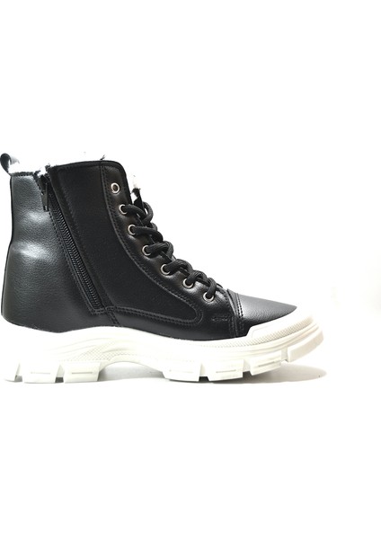 CNX.010 Siyah Fermuarlı Casual Kadın Sneaker