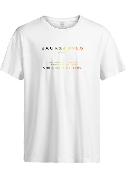 Jack & Jones Riot Erkek Beyaz Bisiklet Yaka Tişört