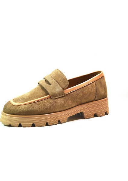 LF.201 Deri Siyah & Taba Kalın Taban Loafer Kadın Ayakkabı fiyatları