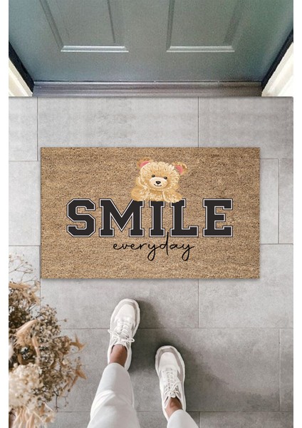 3D Baskı Özel Tasarım Smıle Everyday Ayıcık Desen Paspas