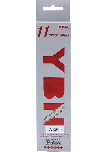 Ybn AE500-S2 Silver Shimano Cues Uyumlu E-Bike Link Glide Zincir fiyatları
