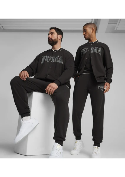 67897101  Squad Track Jacket Siyah Erkek Kapüşon Yaka Regular Fit Sweatshirt