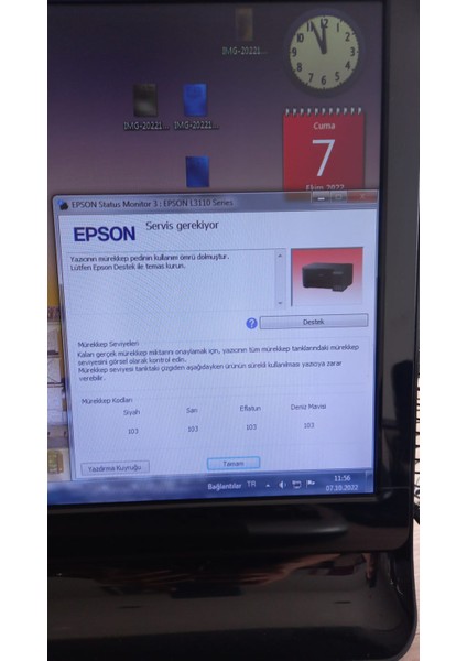 Epson L3260 Yazıcı Için Atık Mürekkep Pedi ve Reset Programı Keçe + Program