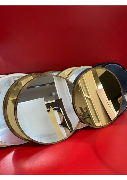 40 cm Dekoratif Yuvarlak Ayna | Pleksi gold Ayna