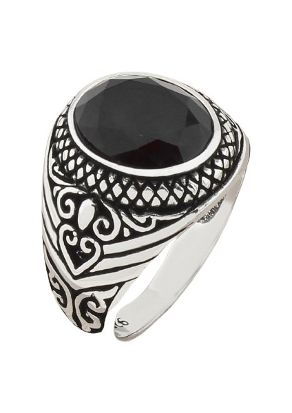 Erkek Yüzük Gümüş 925 Oriyental Tasarım