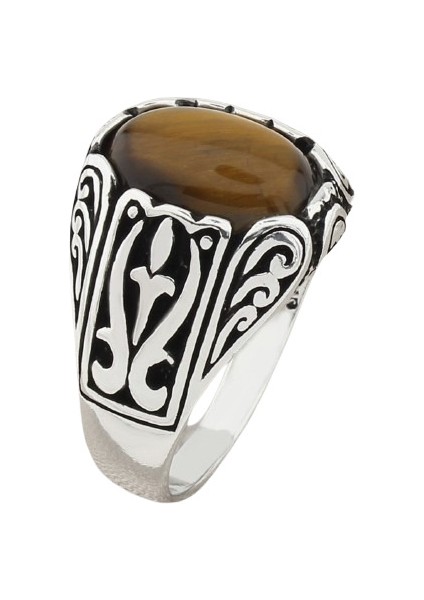 Erkek Yüzük Gümüş 925 Oriyental Tasarım