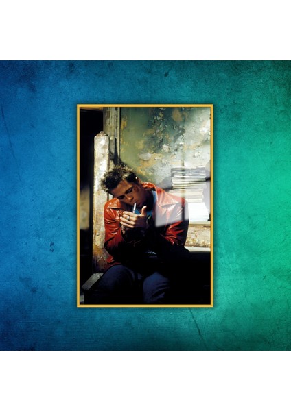 Metal Çerçeveli Temperli Cam Tablo Brad Pitt In Fight Club fiyatları