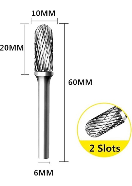 Namuny 2 Adet 10MM Alüminyum Kesme Uçları Tek/çift Bıçaklı Tungsten Karbür Çapak Dosyası 1/4 Saplı Döner Alet Için (C Tipi) (Yurt Dışından)