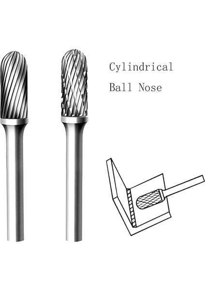 Namuny 2 Adet 10MM Alüminyum Kesme Uçları Tek/çift Bıçaklı Tungsten Karbür Çapak Dosyası 1/4 Saplı Döner Alet Için (C Tipi) (Yurt Dışından)