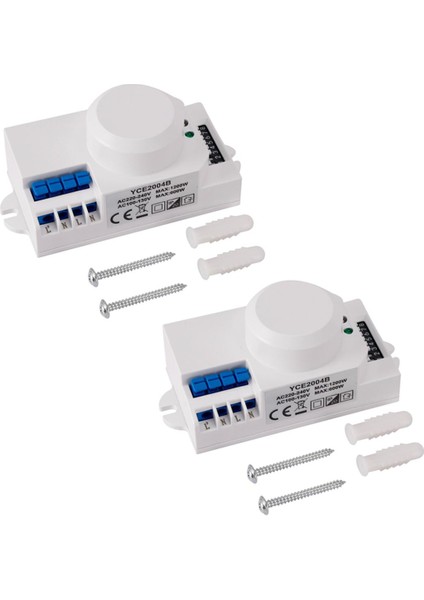 2x 220V 360 Derece Mikrodalga Sensörü Işık Anahtarı Indüksiyon Mikrodalga Hareket Sensörü Anahtarı Titreşim Sensörü (Yurt Dışından)