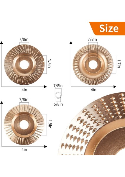 3 Parça Ahşap Oyma Disk Seti 4 Inç Açılı Taşlama Makinesine Uygun, Ahşap Kesime Uygun, Taşlama Makinesi Kesimi (Yurt Dışından)