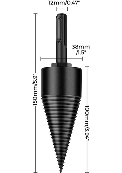 Srıwen 2020 38MM Matkap Ucu Doğrama Ahşap Yarma Aracı Koni Kütük Ayırıcılar Ahşap Kırma Makinesi Ahşap Kırıcı Yakacak Odun Kıyıcı (Yurt Dışından)