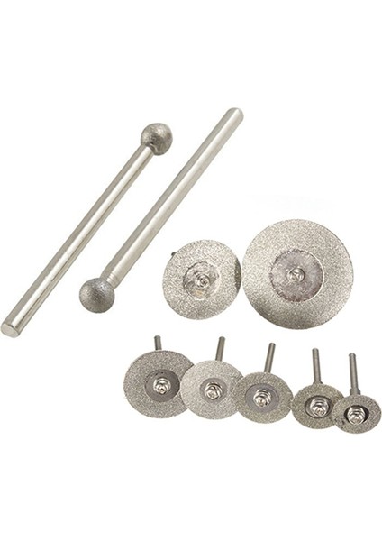 Bradoo-10 Adet 5mm Küresel Uç 3mm Shank Elmas Monte Noktası Taşlama Uçları ile 10 Adet Elmas Kesme Diskleri Kesme Çarkı Seti (Yurt Dışından) modelleri
