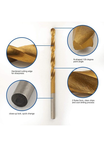 Eıtgzwas 2020 120 Adet Titanyum Matkap Ucu Seti Metal, Çelik, Ahşap, Plastik, Bakır, Alüminyum Alaşımı Için Hss Matkap Uçları, 1 mm - 3,5 mm (Yurt Dışından)