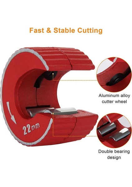 Flyeer 2 Adet 15MM ve 22MM Bakır Boru Kesici Mini Otomatik Boru Dilimleme Aracı Çinko Alaşımlı Boru Kesici Bakır Alüminyum Boruları Kesmek Için (Yurt Dışından)