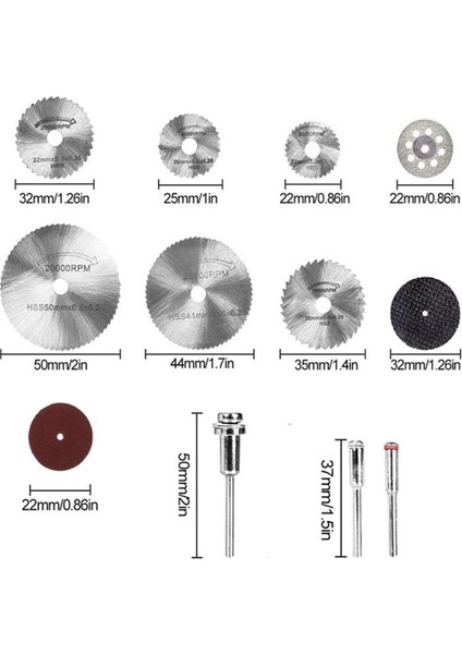 61 Adet Mini Dairesel Testere Bıçağı Seti Reçine Kesme Tekerlekleri Disk Elmas Metal Kesici Alet (Yurt Dışından)