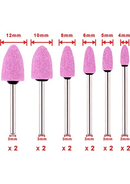 72 Adet Monte Noktalar Aşındırıcı Taş Kafaları 6 Boyutlu Dremel Döner Alet Için Taşlama Uçları - 1/8 Inç Şaft (Yurt Dışından)