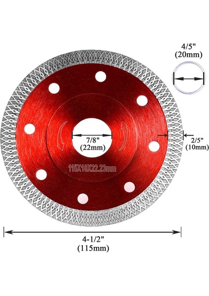 Porselen Fayans Kesimi Için Elmas Testere Granit Mermer Seramik Fayans Testere ve Açılı Taşlama ile Çalışır, 3 Paket, Kırmızı (Yurt Dışından) modelleri