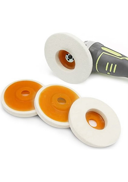 Parça 5 Inç Yuvarlak Yün Keçe Disk Tekerlek Pedi Açı Öğütücü Için, Parlatma Parlatma Tampon Delik Çapı Kolay Kurulum Kullanımı Kolay (Yurt Dışından)