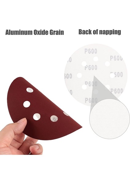 100PCS 5 Inç Zımpara Diskleri 150 180 240 320 400 6 Delikli Kendinden Yapışkanlı (Yurt Dışından) indirimleri
