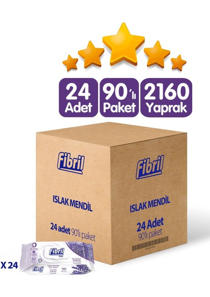 Care Lavanta Kokulu Islak Mendil 24x90 Lı Paket 2160 Yaprak