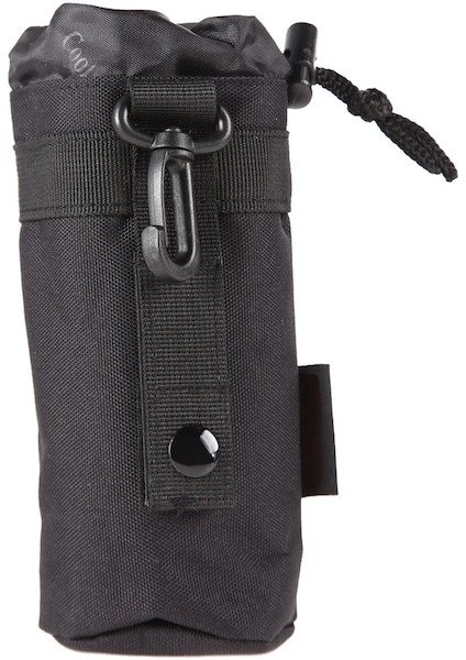 Siyah-Molle Su Şişesi Çantası Açık Seyahat Kamp Yürüyüş Balıkçılık Ipli Şişe Su Isıtıcısı Tutucu Kılıfı Taktik Alet Taşıma Çantası (Yurt Dışından)