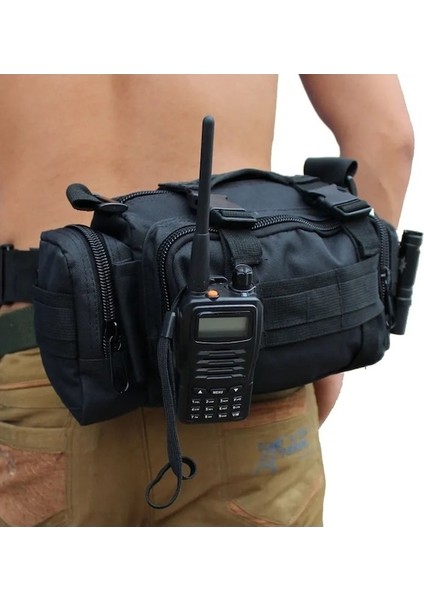 Siyah-Taktik Askeri Bel Erkekler Ordu Çantası Açık Kamera Kılıfı Naylon Su Geçirmez Avcılık Tırmanma Kamp Seyahat Yürüyüş Omuz Çantası (Yurt Dışından) fiyatları
