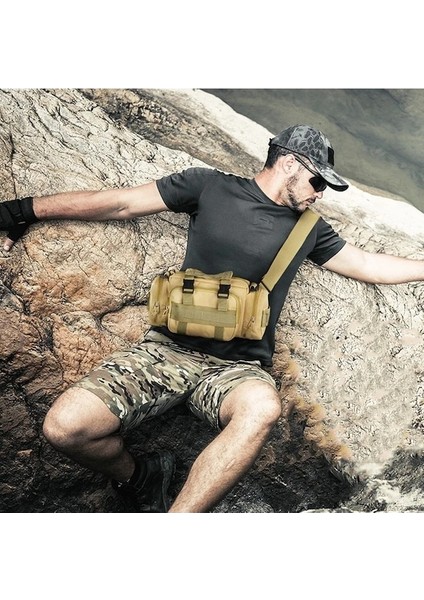 Siyah-Taktik Askeri Bel Erkekler Ordu Çantası Açık Kamera Kılıfı Naylon Su Geçirmez Avcılık Tırmanma Kamp Seyahat Yürüyüş Omuz Çantası (Yurt Dışından) modelleri