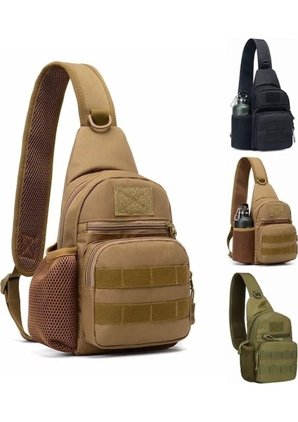 Haki-Erkek Taktik Omuzdan Askili Çanta Yürüyüş Sırt Çantası Naylon Açık Avcılık Kamp Balıkçılık Molle Ordu Trekking Askeri Göğüs Tek Kollu Çanta (Yurt Dışından)