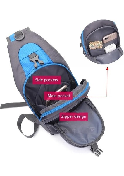 Kırmızı-Erkekler Seyahat Yürüyüş Omuz Çantası Kadın Göğüs Sırt Çantası Spor Açık Bilgisayar Telefonu Çantası Tırmanma Spor Trekking Balıkçılık Çantası (Yurt Dışından)