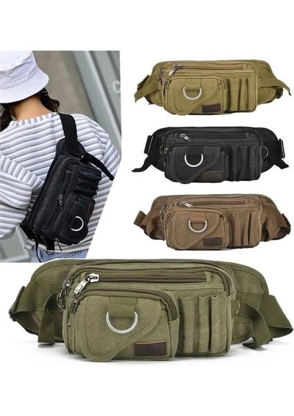 Kahve Taktik Omuzdan Askili Çanta Erkekler Açık Göğüs Çantası Kamuflaj Kamp Seyahat Yürüyüş Avcılık Askeri Crossbody Bel Çantası (Yurt Dışından)