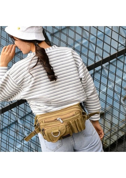 Kahve Taktik Omuzdan Askili Çanta Erkekler Açık Göğüs Çantası Kamuflaj Kamp Seyahat Yürüyüş Avcılık Askeri Crossbody Bel Çantası (Yurt Dışından)