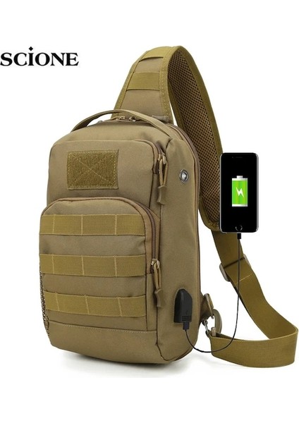 Ordu Yeşil-Usb Taktik Göğüs Çantası Askeri Ordu Sling Sırt Çantası Çanta Doğa Sporları Balıkçılık Yürüyüş Seyahat Avcılık Kamp Omuz Çantaları (Yurt Dışından)