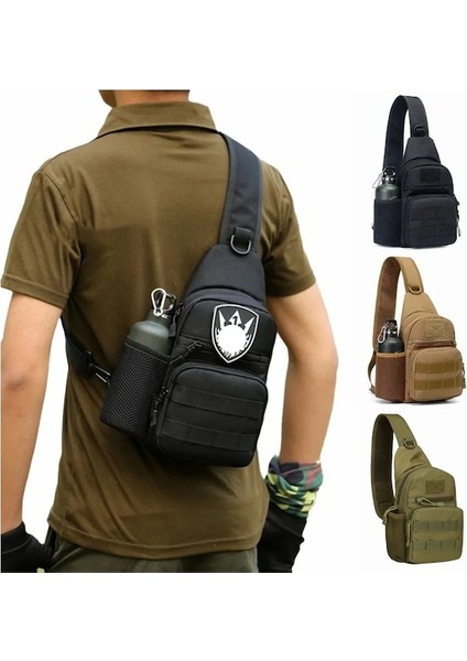 Haki-Askeri Taktik Çanta Ordu Kamuflaj Molle Sırt Çantası Multicam Naylon Avcılık Kamp Yürüyüş Sling Crossbody Erkekler Omuz Çantaları (Yurt Dışından)