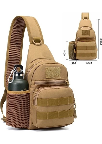 Haki-Askeri Taktik Çanta Ordu Kamuflaj Molle Sırt Çantası Multicam Naylon Avcılık Kamp Yürüyüş Sling Crossbody Erkekler Omuz Çantaları (Yurt Dışından)