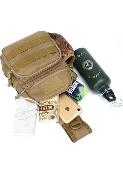 Haki-Askeri Taktik Çanta Ordu Kamuflaj Molle Sırt Çantası Multicam Naylon Avcılık Kamp Yürüyüş Sling Crossbody Erkekler Omuz Çantaları (Yurt Dışından)