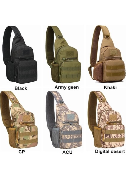 Haki-Askeri Taktik Çanta Ordu Kamuflaj Molle Sırt Çantası Multicam Naylon Avcılık Kamp Yürüyüş Sling Crossbody Erkekler Omuz Çantaları (Yurt Dışından)