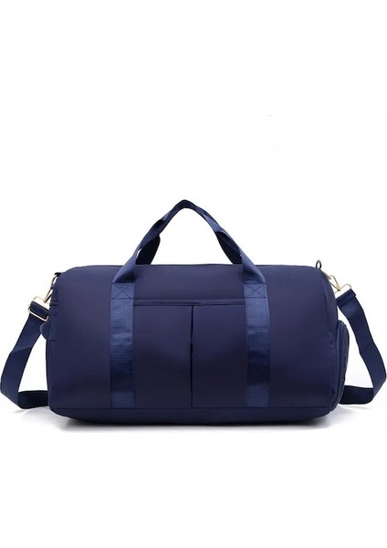 Lacivert-Açık Su Geçirmez Naylon Spor Spor Çantaları Erkek Kadın Eğitim Spor Seyahat Çantası Yoga Mat Spor Çantası Ayakkabı Bölmesi Ile (Yurt Dışından)