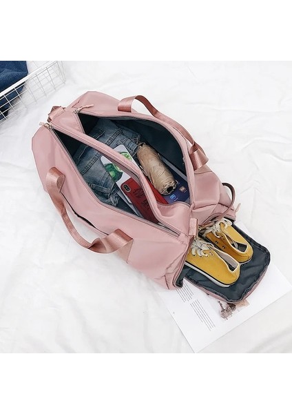 Lacivert-Açık Su Geçirmez Naylon Spor Spor Çantaları Erkek Kadın Eğitim Spor Seyahat Çantası Yoga Mat Spor Çantası Ayakkabı Bölmesi Ile (Yurt Dışından) fırsatları