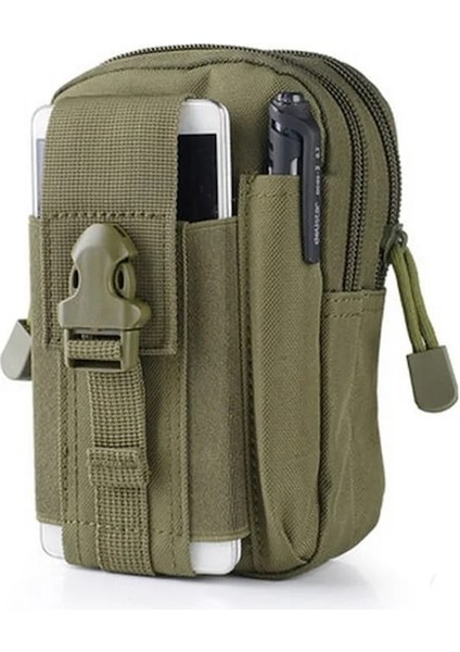 Armygreen-Erkek Askeri Seyahat Kamp Bel Çantası Taktik Çanta Kemer Bel Çantası Küçük Cep Askeri Bel Çantası Koşu Çantası Yumuşak Geri (Yurt Dışından)