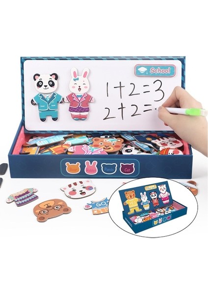 Suntek Ahşap Manyetik Bilmecenin Hayvan Giydirme Çocuklar Için (Yurt Dışından)