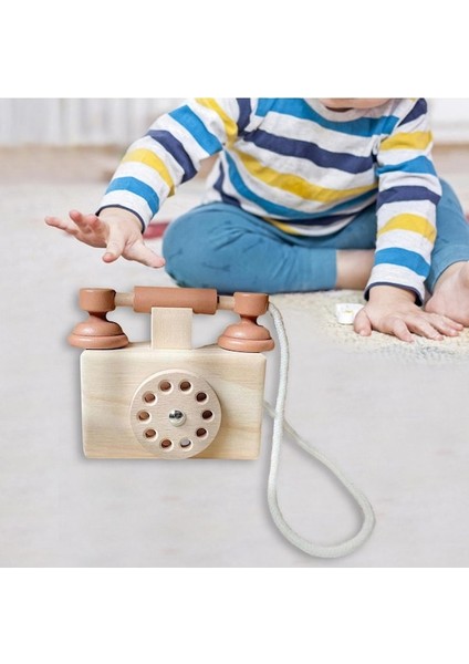 Suntek Hazırlanmış Ahşap Telefon Oyuncak Erken Eğitim Rol (Yurt Dışından)